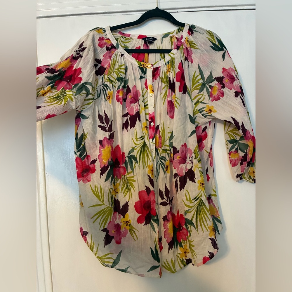 Chaps Multicolor Floral Blouse